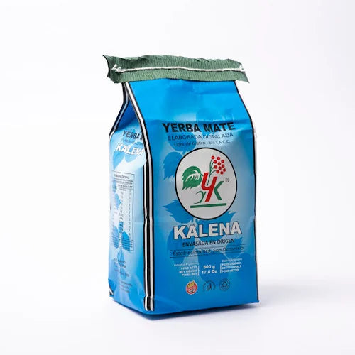 Paquete de yerba mate Kalena suave, azul, de 500 g