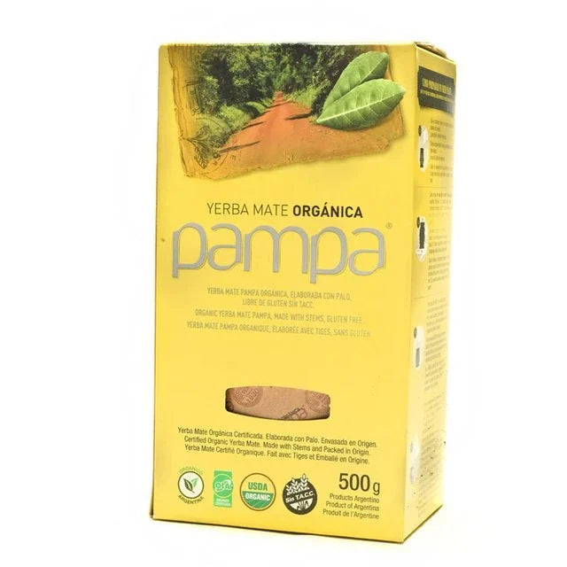 Paquete de yerba mate orgánica Pampa de 500 g